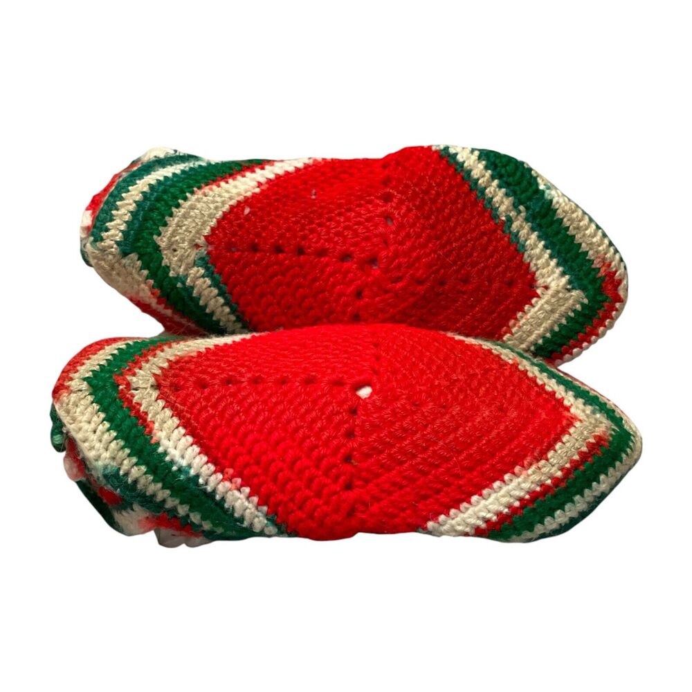 Multicolor Crochet Granny Christmas Holiday Handmade Boot Stockings 9" - Picture 5 of 6